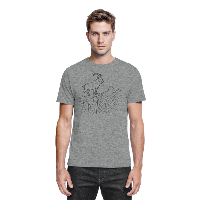 Front view of Arvenzo Cliff Edge unisex shirt in sports grey meliert, featuring a sleek, modern design and comfortable fit.