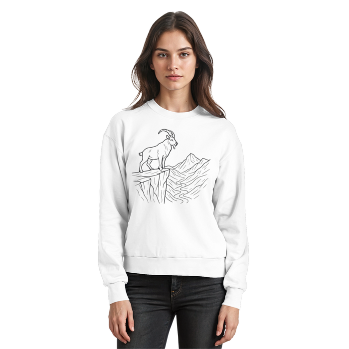 Arvenzo Cliff Edge Sweatshirt in arctic white front view, casual sweatshirt with a simple design, made from soft fabric.