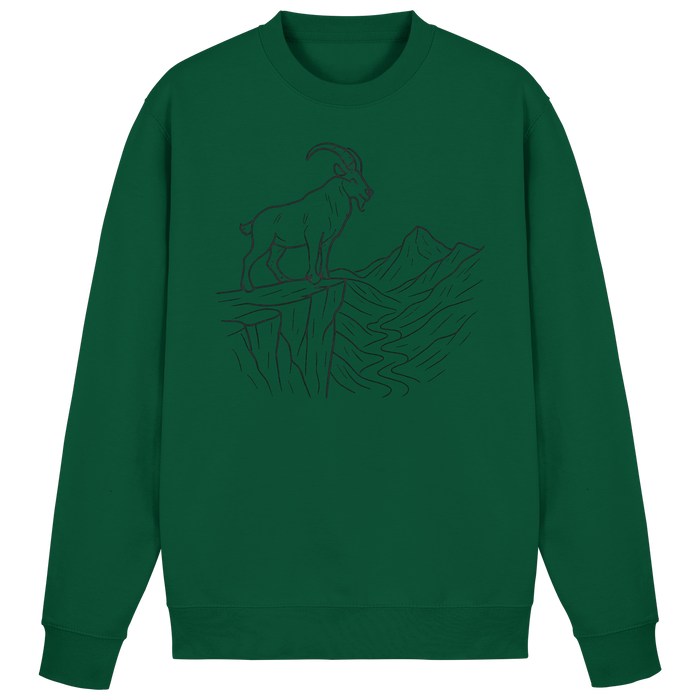Arvenzo Cliff Edge sweatshirt in bottle green, front view showing a casual, comfortable sweatshirt with a simple design.