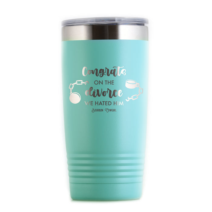 Teal Congrats on the Divorce Tumbler