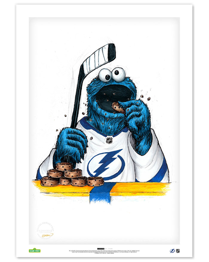 Cookie Monster x NHL Lightning Limited Edition Art Print
