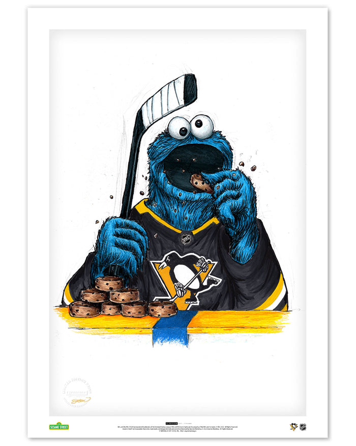 Cookie Monster x NHL Penguins Limited Edition Art Print