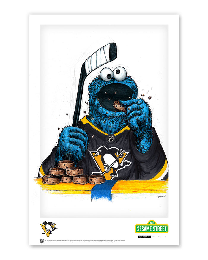 Cookie Monster x NHL Penguins Limited Edition Art Print