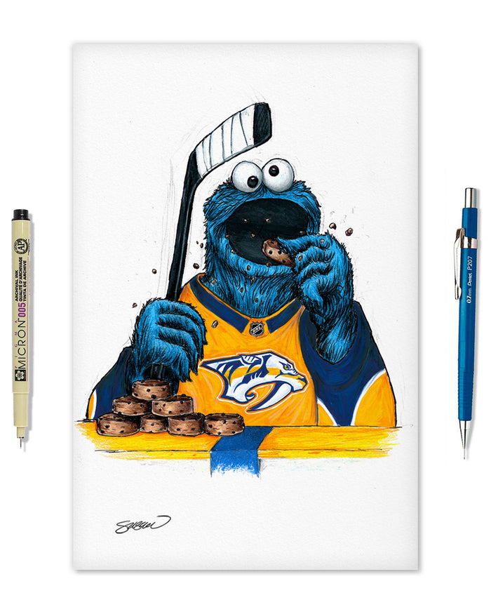 Cookie Monster x NHL Predators Limited Edition Art Print