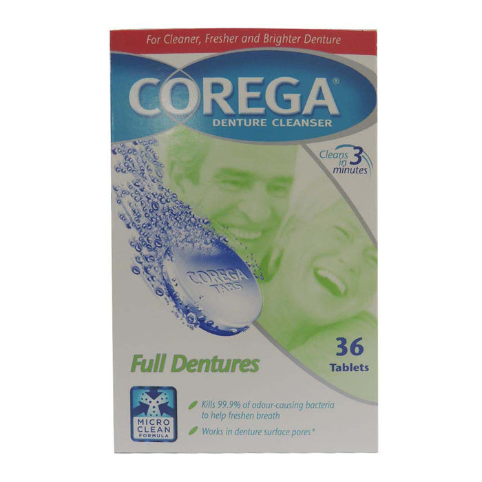 Corega 3 Minutes Cleanser Full Dentures Tablets 36'S