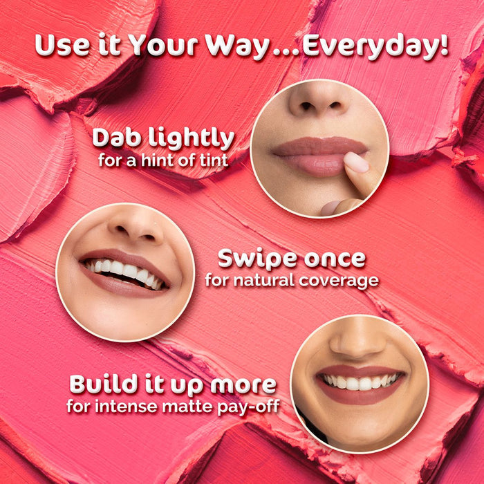 Creamy Matte Long Stay Lipstick with Murumuru Butter and Vitamin E - 4.2g | Ruby Crush