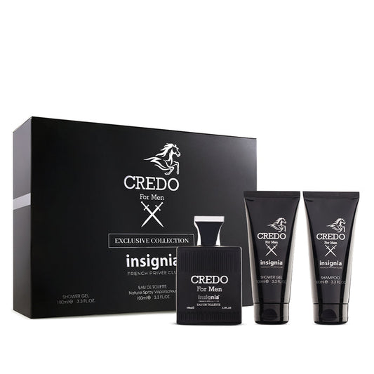 Credo For Men Exclusive Collection 3-Piece Gift Set –  Eau De Toilette, Shower Gel & Shampoo 100ml Each