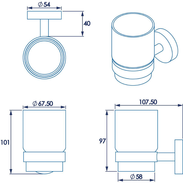 Croydex Pendle Tumbler & Holder