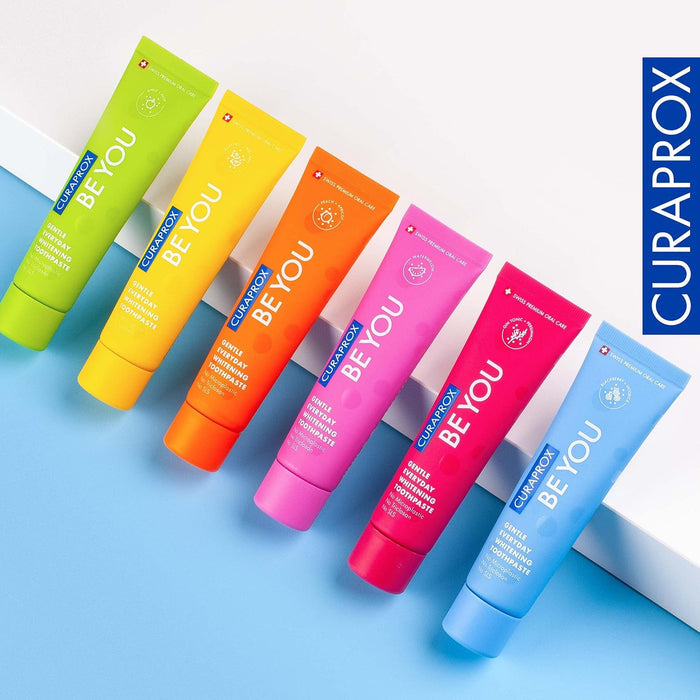 Curaprox BeYou Toothpaste 60ml - Gentle Everyday Whitening Toothpaste - SLS Free Microplastic Free Triclosan Free Fluoride Toothpaste (Yellow)