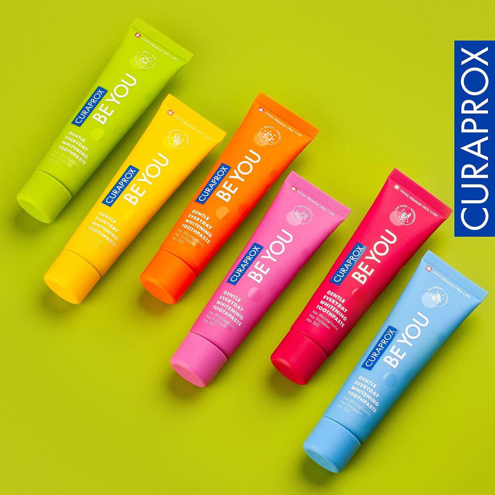 Curaprox BeYou Toothpaste 60ml - Gentle Everyday Whitening Toothpaste - SLS Free Microplastic Free Triclosan Free Fluoride Toothpaste (Orange)