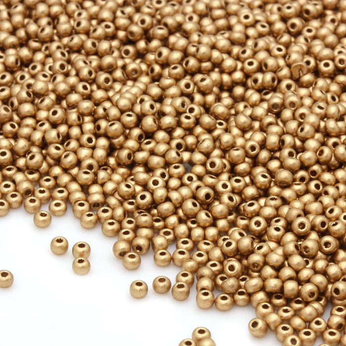 Czech Matte Metallic Gold Seed Beads 11/0 Bundle - 5 Packs of 20g