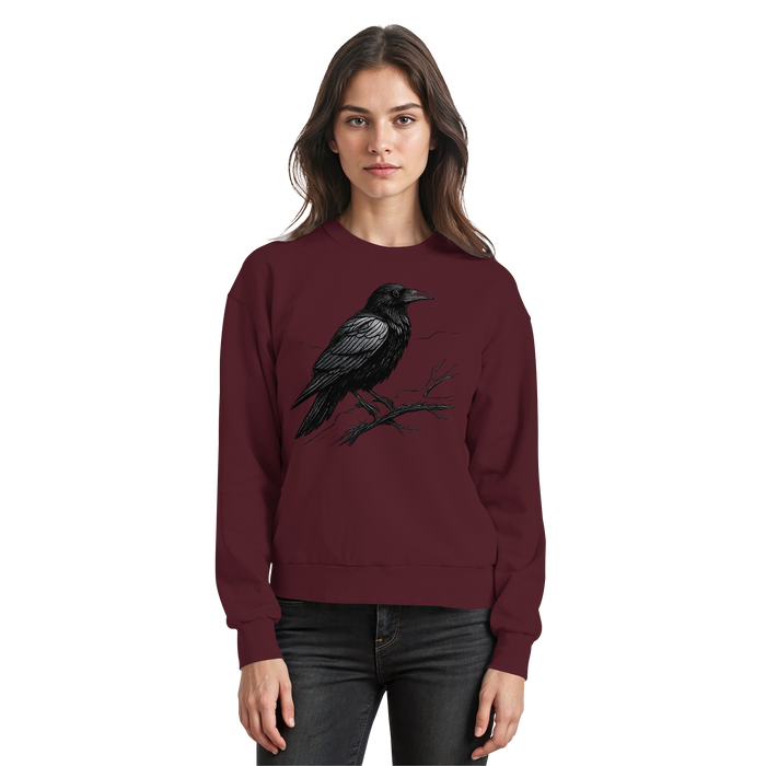 Dark burgundy Arvenzo sweatshirt with a simple front design, made from comfortable fabric, ideal for casual wear.