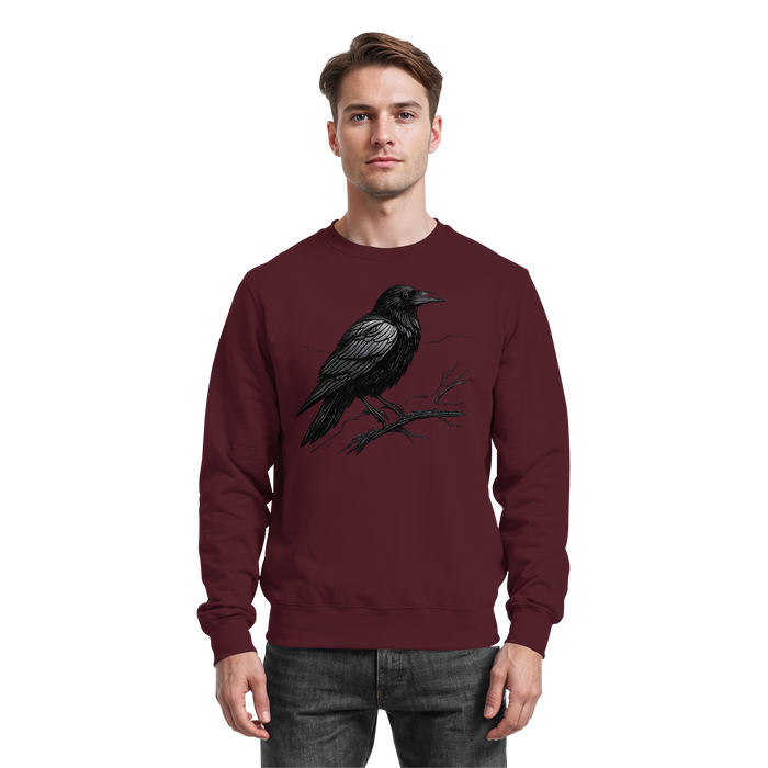 Dark burgundy Arvenzo sweatshirt with a simple front design, featuring a relaxed fit and soft fabric.
