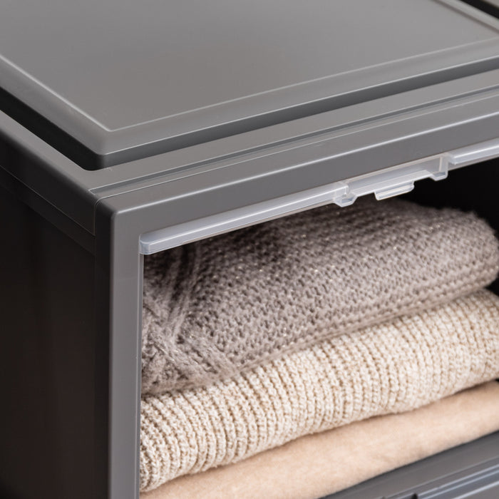 Deep Box Chest with Sliding Door, Gray - IRIS USA, Inc.