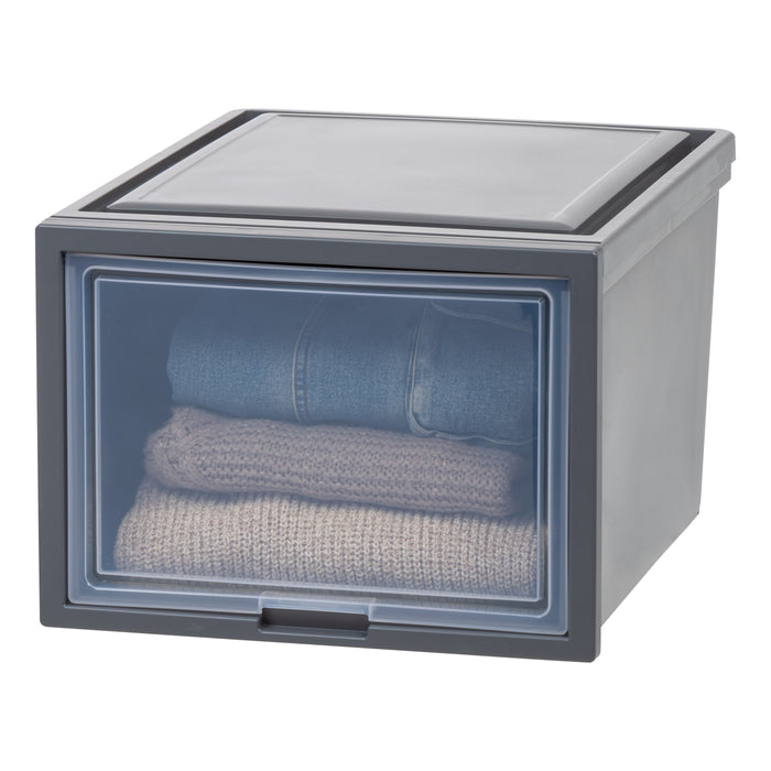 Deep Box Chest with Sliding Door, Gray - IRIS USA, Inc.