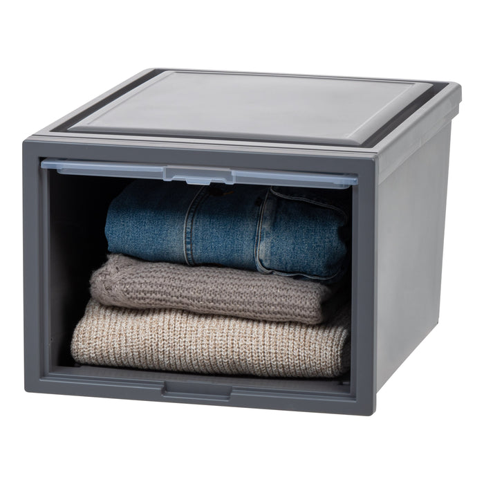 Deep Box Chest with Sliding Door, Gray - IRIS USA, Inc.