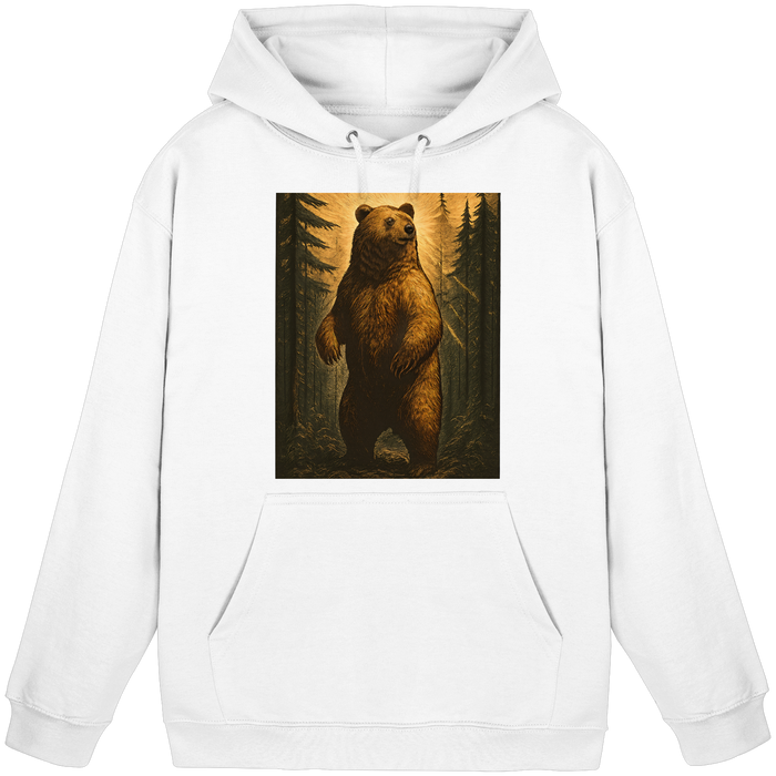 Arvenzo Deep Timber Hoodie in Arctic White, front view, unisex casual hoodie with a simple design and comfortable fit.