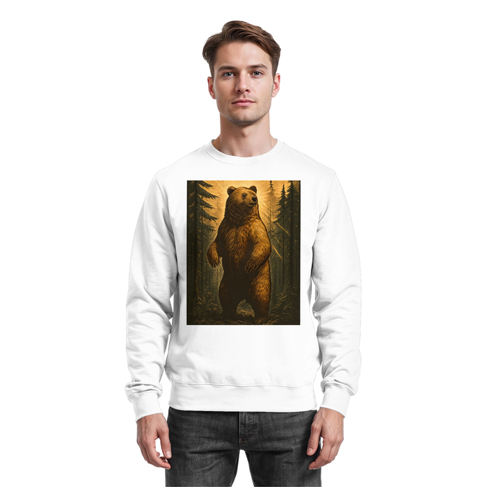 Arvenzo Deep Timber Sweatshirt in Arctic White, front view showcasing a casual, comfortable sweatshirt with a simple design.
