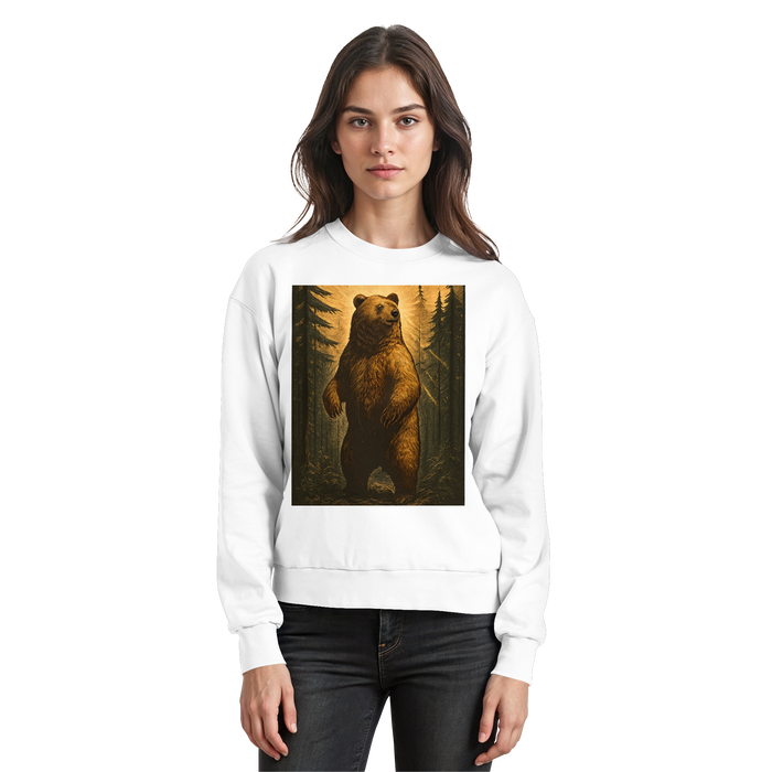 Arvenzo Deep Timber sweatshirt in Arctic White showing a front view with a classic crewneck design and soft fabric texture.
