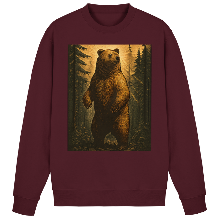 Front view of burgundy Arvenzo Deep Timber Sweatshirt with a classic crew neck and relaxed fit.