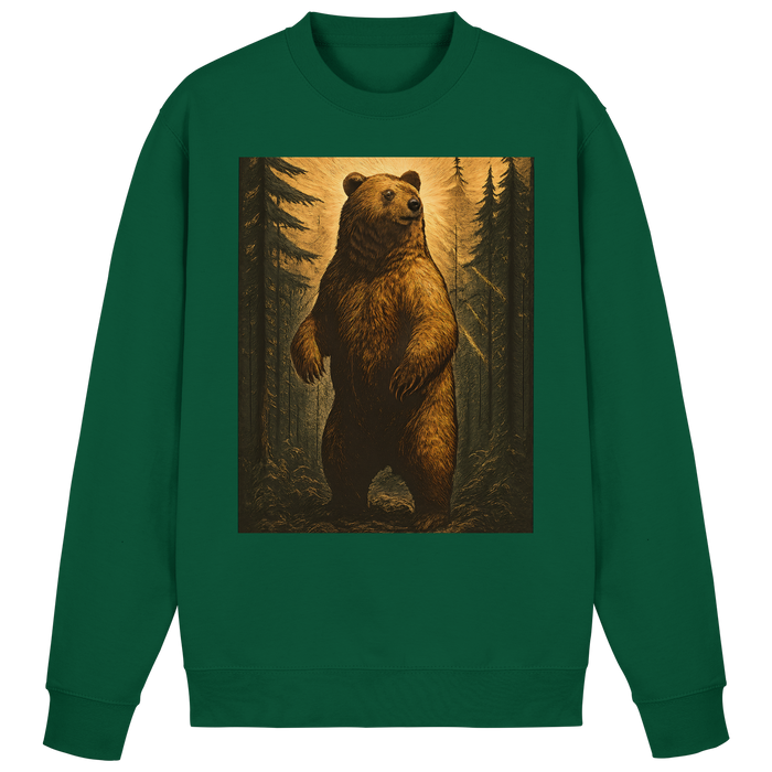 Arvenzo deep timber green sweatshirt with a simple front design, soft fabric, and classic crewneck style.