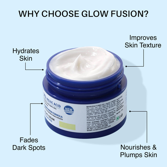 DERMDOC 2% Kojic Acid Glow Fusion Formula Night Cream 80 gm
