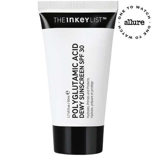Polyglutamic Acid Dewy Sunscreen SPF 30 pack shot with allure award badge