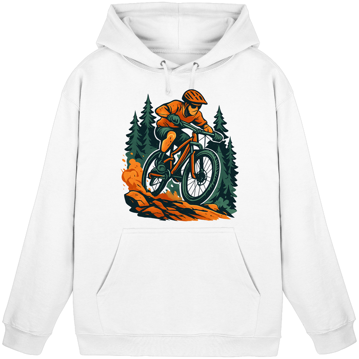 Arvenzo Dirt Rush hoodie in Arctic White, front view of a unisex casual hoodie with a simple design and soft fabric texture.