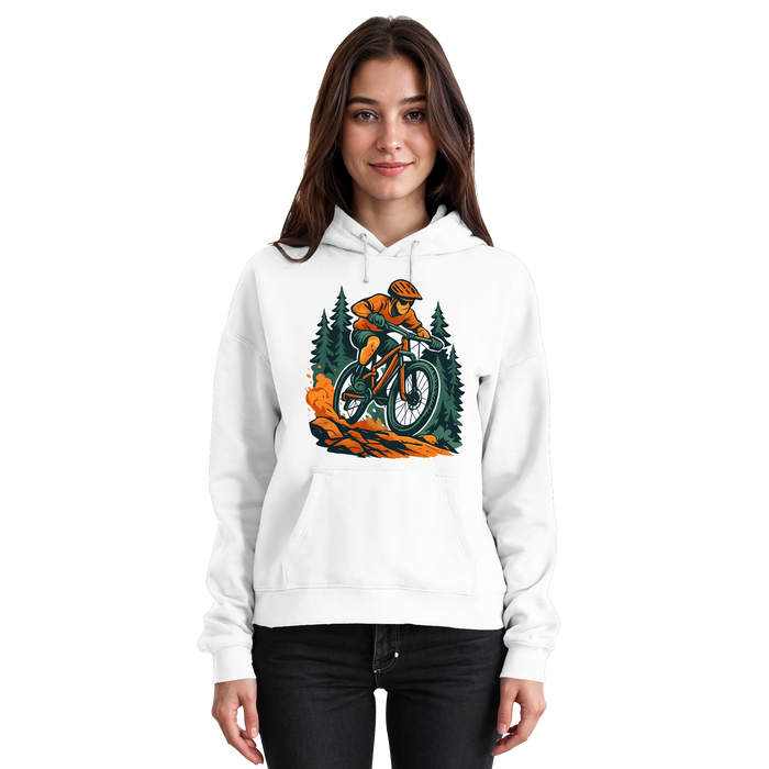 Arvenzo Dirt Rush unisex hoodie in Arctic White, front view showing casual fit and minimalist design.