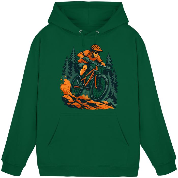 Arvenzo Dirt Rush hoodie in bottle green, front view of a unisex casual hoodie with a simple design.