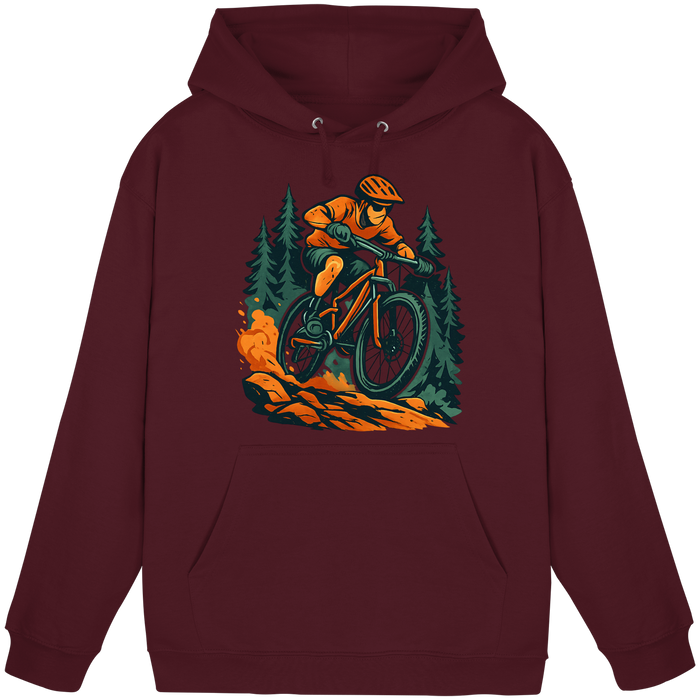Front view of Arvenzo Dirt Rush unisex burgundy hoodie with a simple, classic design and a cozy fit.