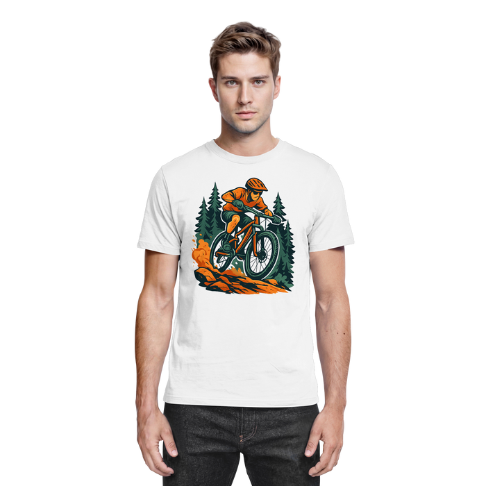 Front view of Arvenzo Dirt Rush unisex shirt in white, showcasing a clean design and comfortable fit.