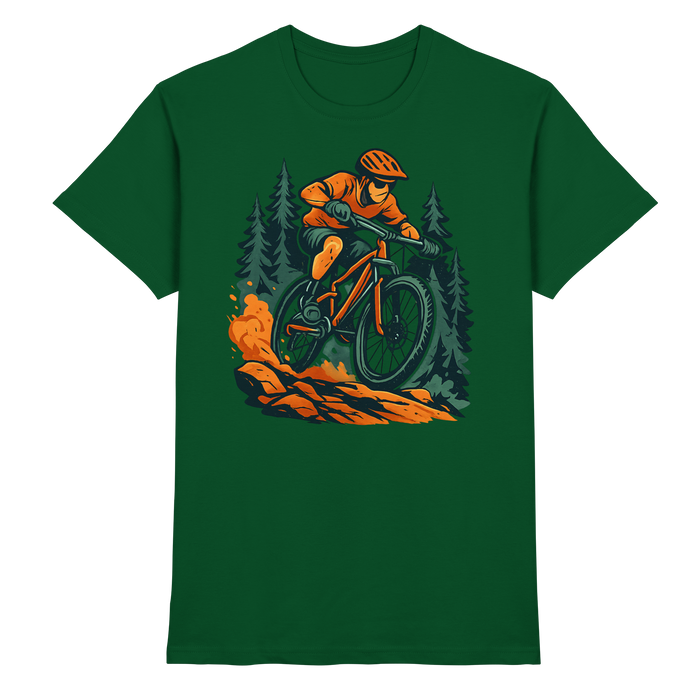 Front view of Arvenzo Dirt Rush unisex shirt in bottle green, showcasing the premium design and fit.