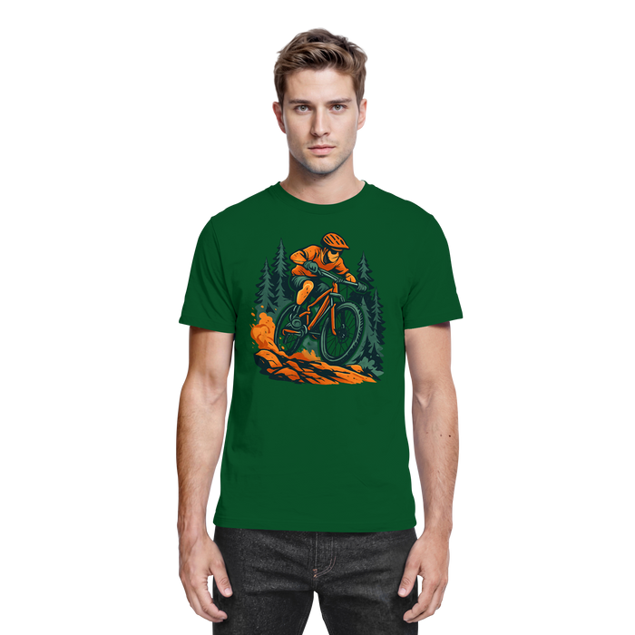 Front view of Arvenzo Dirt Rush unisex shirt in bottle green, showcasing a stylish, premium design with a crew neckline.
