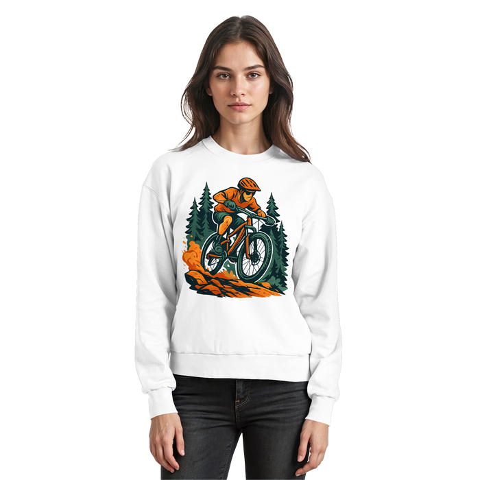 Arvenzo Dirt Rush sweatshirt in Arctic White, front view showing classic crewneck design and soft cotton fabric.