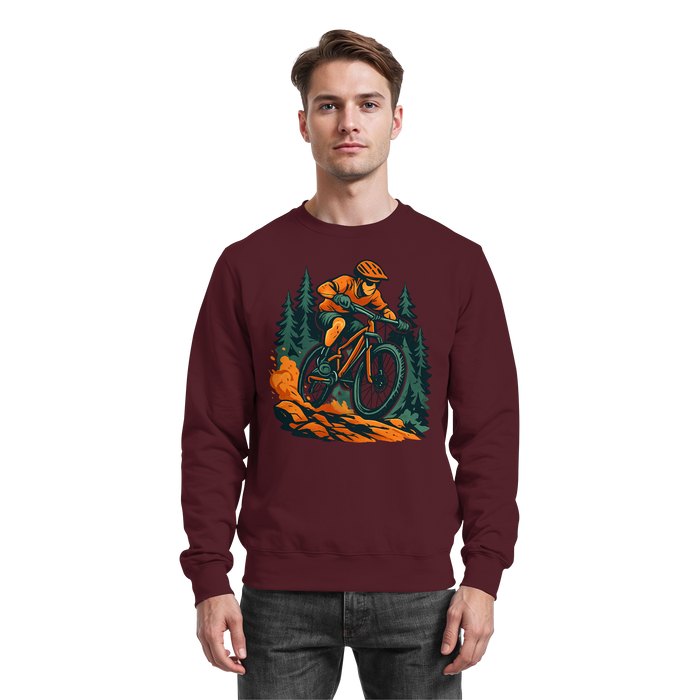 Arvenzo Dirt Rush sweatshirt in burgundy, front view showing classic crewneck design and soft fabric texture.