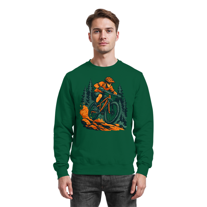 Arvenzo Dirt Rush sweatshirt in bottle green, front view showing a casual sweatshirt with a simple design and soft fabric.