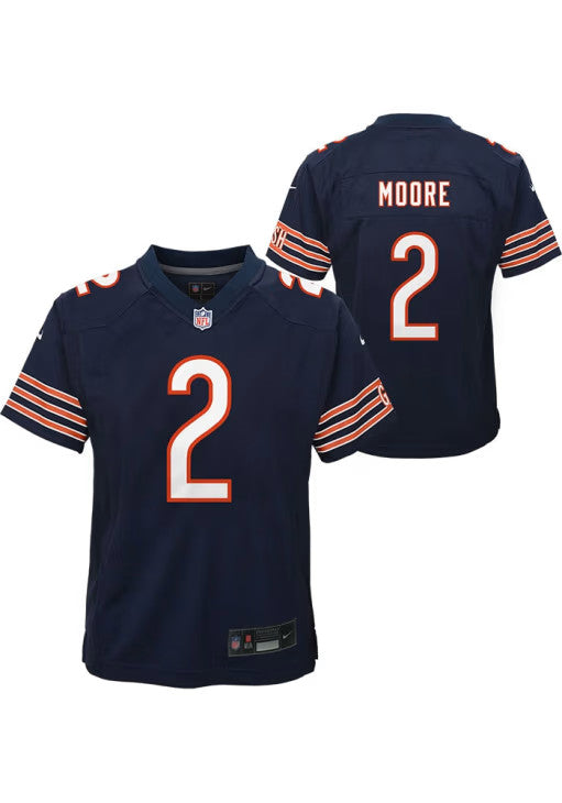 DJ Moore #2 Chicago Bears Youth Navy Blue Nike Home Replica