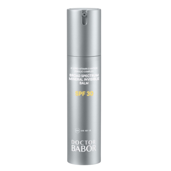 DOCTOR BABOR Mineral Invisible Balm SPF 30 – mineralischer Sonnenschutz für das Gesicht mit unsichtbarem Finish und Hautschutz