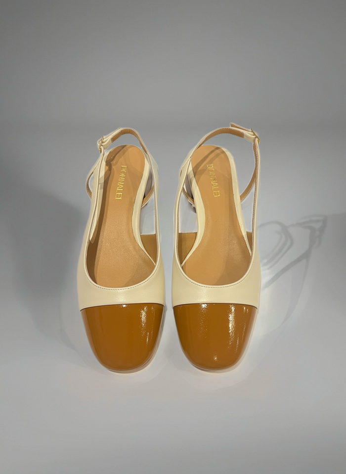Donna Lei Holly Nappa Slingback - Off White/Tan