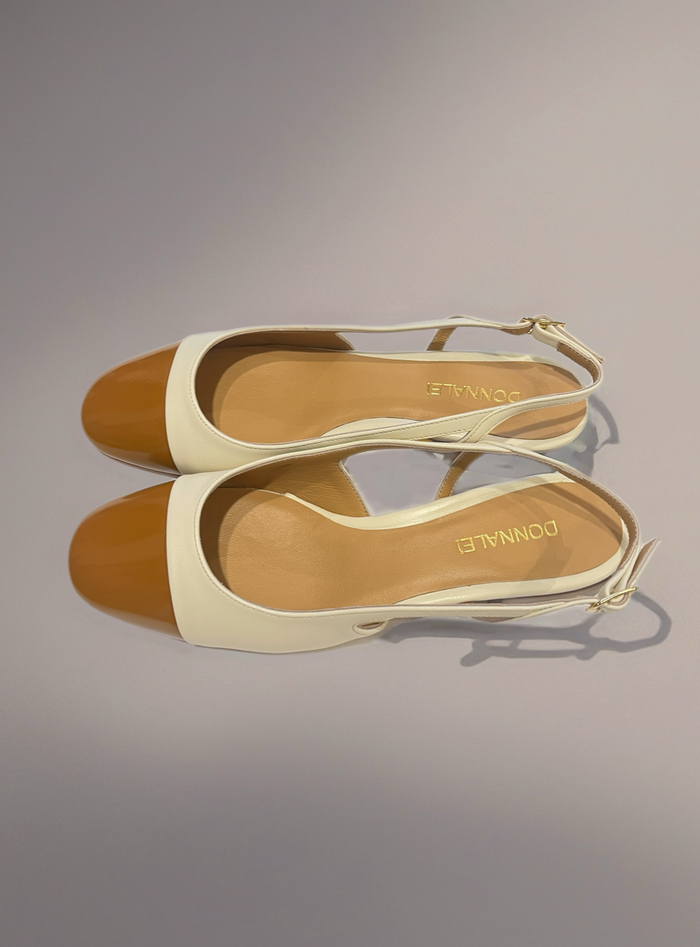 Donna Lei Holly Nappa Slingback - Off White/Tan