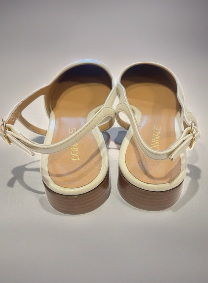 Donna Lei Holly Nappa Slingback - Off White/Tan