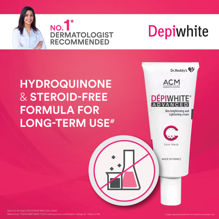 Dr Reddy's Depiwhite Advanced Skin Radiance Cream with Phosphatase Activators, Help Reduces Dark Spots, Helps Improves Complexion, Sustained Results, No Hydroquinone and Steroids, 40ml