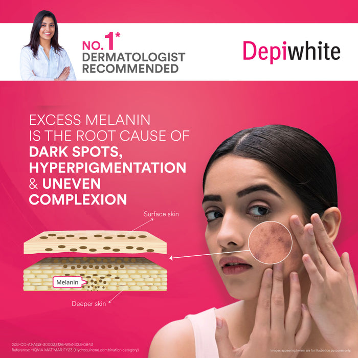 Dr Reddy's Depiwhite Advanced Skin Radiance Cream with Phosphatase Activators, Help Reduces Dark Spots, Helps Improves Complexion, Sustained Results, No Hydroquinone and Steroids, 40ml