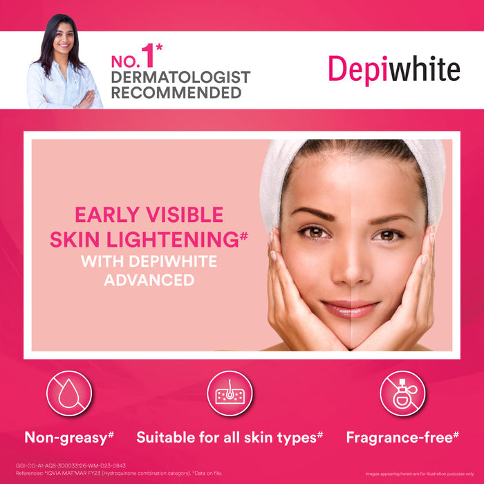 Dr Reddy's Depiwhite Advanced Skin Radiance Cream with Phosphatase Activators, Help Reduces Dark Spots, Helps Improves Complexion, Sustained Results, No Hydroquinone and Steroids, 40ml