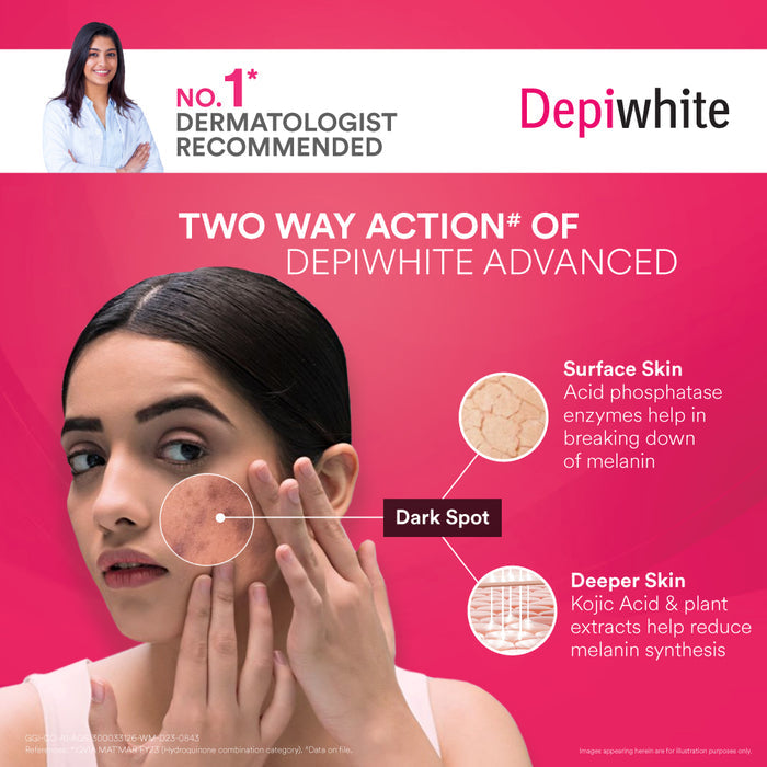 Dr Reddy's Depiwhite Advanced Skin Radiance Cream with Phosphatase Activators, Help Reduces Dark Spots, Helps Improves Complexion, Sustained Results, No Hydroquinone and Steroids, 40ml