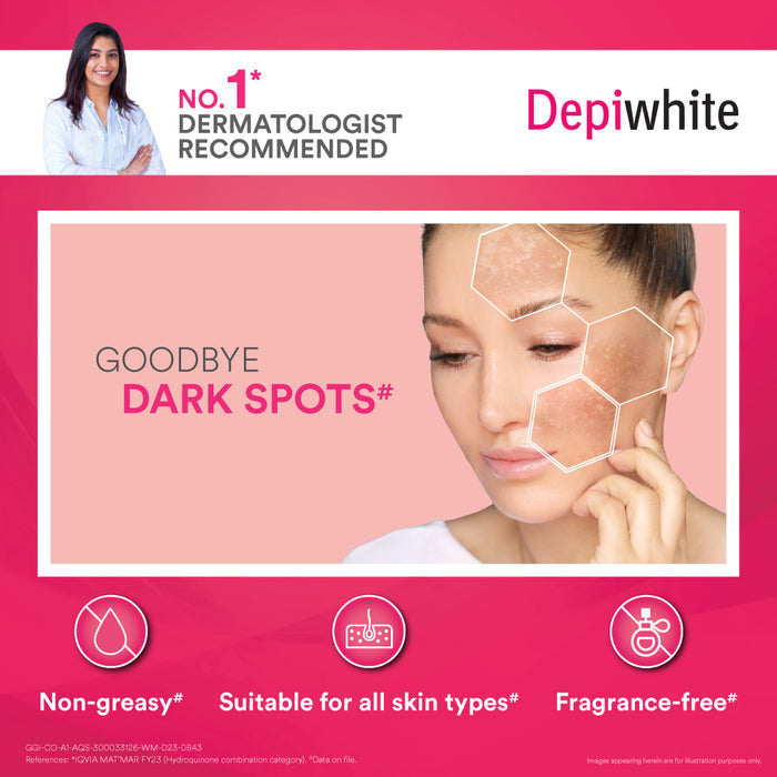 Dr Reddy's Depiwhite Advanced Skin Radiance Cream with Phosphatase Activators, Help Reduces Dark Spots, Helps Improves Complexion, Sustained Results, No Hydroquinone and Steroids, 40ml