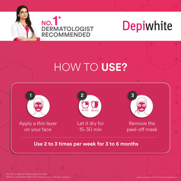 Dr. Reddy’s Depiwhite Peel-Off Mask For Reducing Dark Spots & Pigmentation |Face Mask For Glowing Skin | Helps in Skin Brightening & Lightening | 40ml