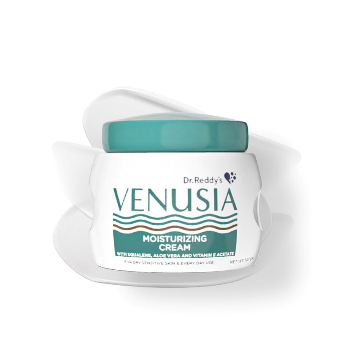 Dr. Reddy's I Venusia Moisturizing Cream IIBody & face cream for dry to very dry skin IWith Aloe Vera, Vitamin E and Squalene I Upto 24 hrs hydration I Non comedogenic, Non greasy, Dermat Recommended  I 100g