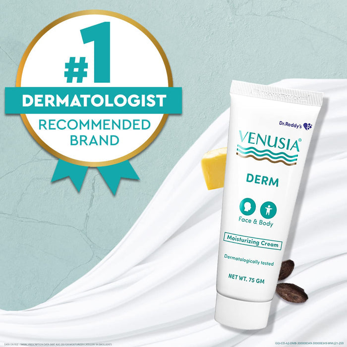Dr Reddys Venusia Baby Intensive Moisturizing Cream  For Dry and Ultra dry Skin  Contains Cocoa Aloe Mango & Shea Butters | 75 gm and Venusia Derm Moisturing Cream 75 g